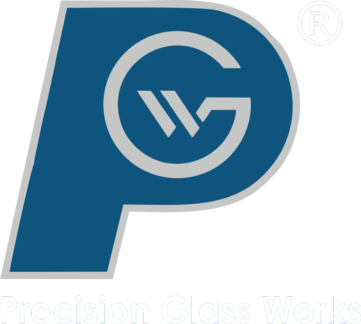 Precision Glass Works White Logo